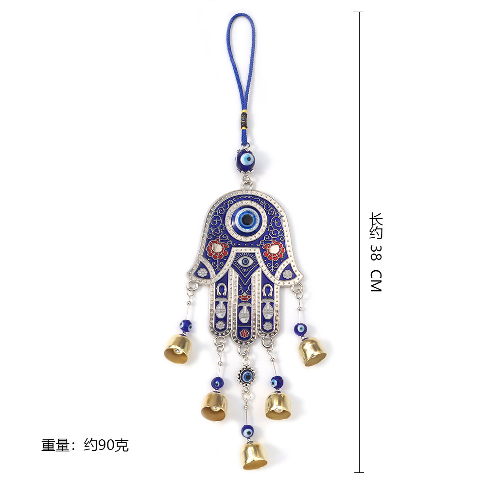 Fátima mano viento carillones adornos vintage europeo y americano ojos azules adornos colgante del ojo diablo decoraciones de pared