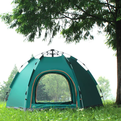 Outdoor Tent Camping Automatic Quick Opening Tent Double Beach Camping Folding Tent Double Layer Simple Folding (Çadırlar) - green-3-4-people