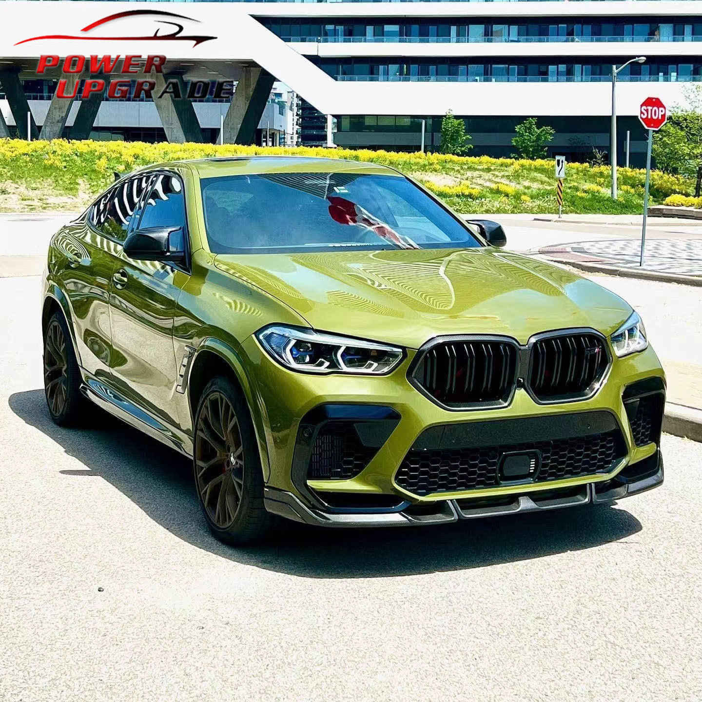 Suitable for BMW X6M F96 front lip modification part LD model carbon fiber front spoiler front bumper lip decoration
