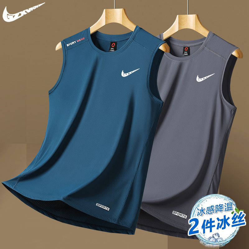 Drop Shipping Brand SporTs VesT Men's Ice Silk Quick-drying Loose Summer Sleeveless T-shirT BaskeTball Running FiTness Training Drop Shipping Brand SporTs VesT Men's Ice Silk Quick-drying Loose Summer Sleeveless T-shirT BaskeTball Running FiTness Training