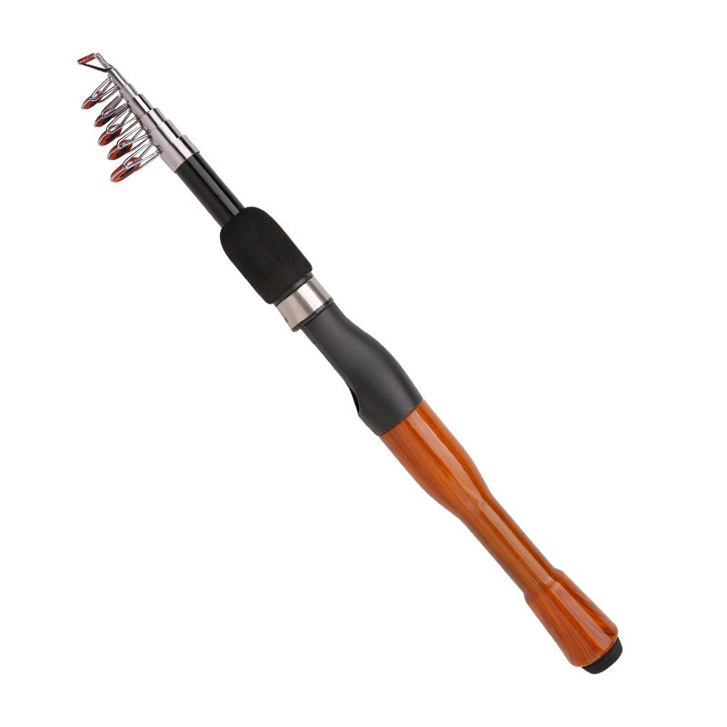 Venta al por mayor de la fábrica ultra corta sección Mini pequeño mar varilla portátil 1,3 m pequeña caña de pescar hielo pesca mar pesca pequeño mar Rod