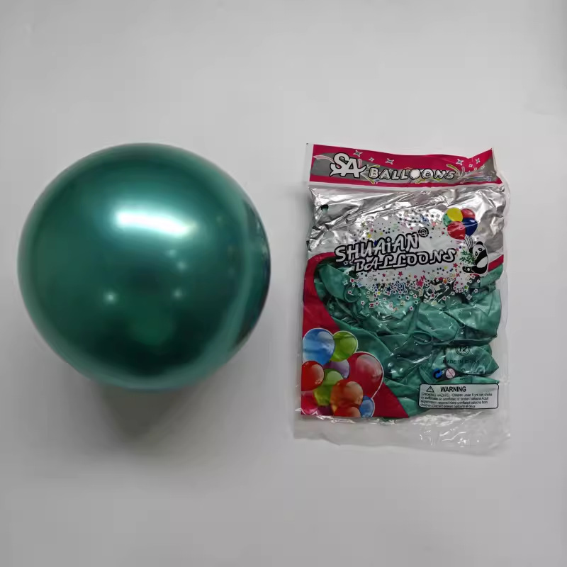 Shuai An Globo de metal de 10 pulgadas Globo de látex de cromo nacarado Fiesta de cumpleaños Decoración de boda 50 piezas