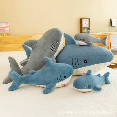 Cute Big Shark Plush Toy Doll Ocean Series Whale Pillow for Couple Birthday Gifts Foreign Trade Wholesale