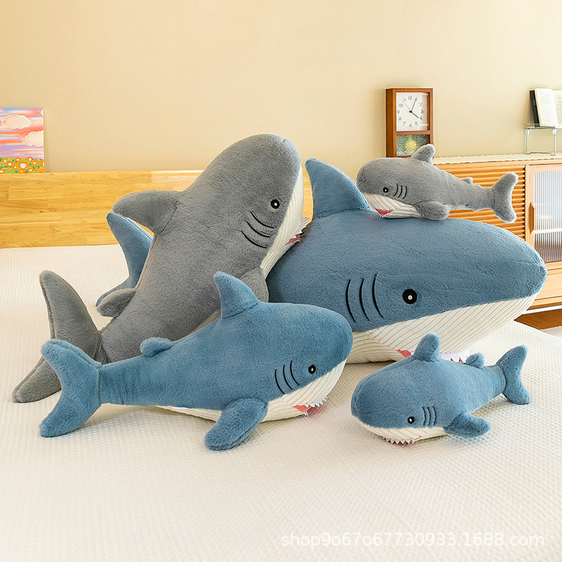 Cute Big Shark Plush Toy Doll Ocean Series Whale Pillow for Couple Birthday Gifts Foreign Trade Wholesale Cute Big Shark Plush Toy Doll Ocean Series Whale Pillow for Couple Birthday Gifts Foreign Trade Wholesale