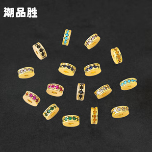 ��ɫ18k�������Ƭ΢育�ɫ�ʯƽ߅�~�Ȧ�����ֹ�DIY�ִ�����