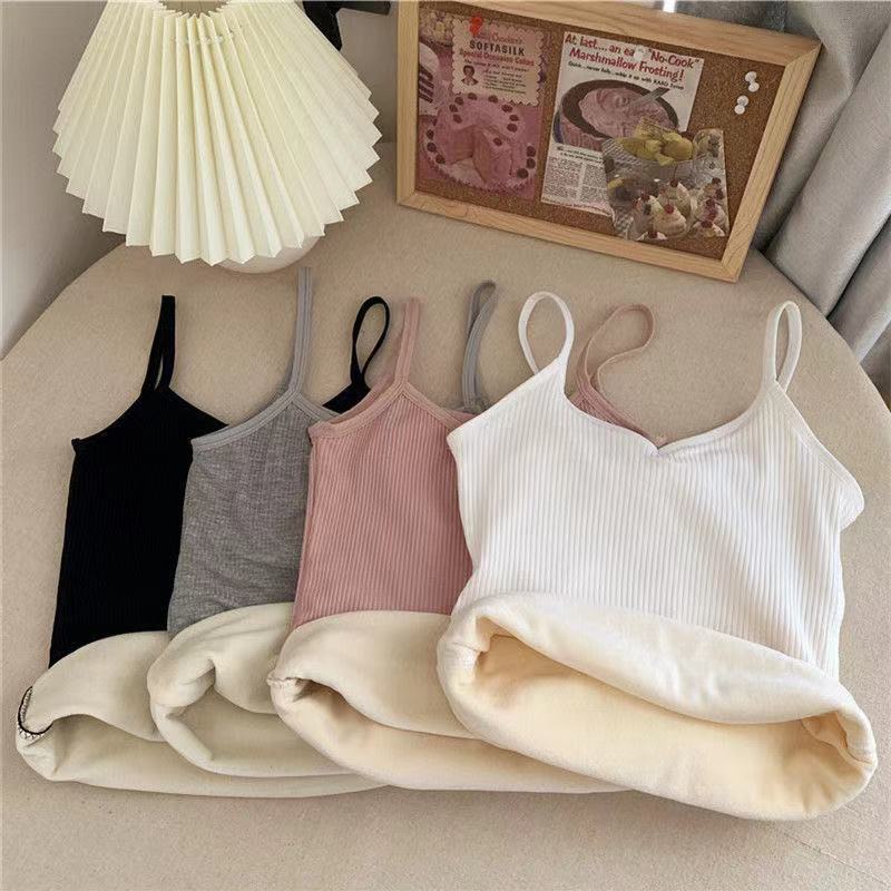 Otoño e Invierno nuevo chaleco caliente para las mujeres engrosada de lana forrada sin mangas Correa apretada base interior para los estudiantes a prueba de frío de las mujeres image 6