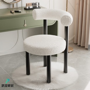 Internet Celebrity Makeup Chair Dressing Table Stool Girl's Bedroom Modern Simple Small Fat Chair Light Luxury Cream Style Nail Art Chair