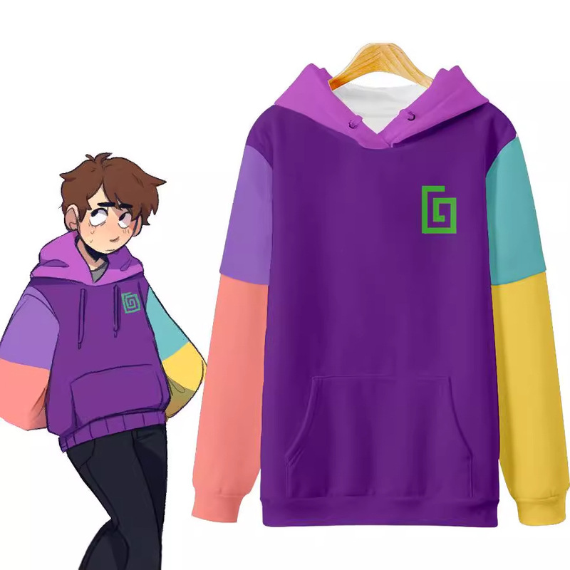 Cross-Border New Karl Jacobs3D digital printing trend casual hoodie hoodie men's one-piece hair generation