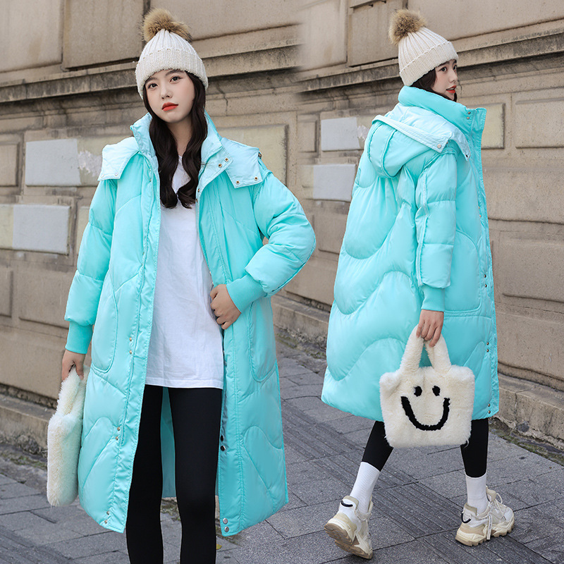 2024 invierno engrosado dos lados vestidos de algodón de mujer nuevo invierno largo estilo coreano abrigo de algodón extranjero image 2