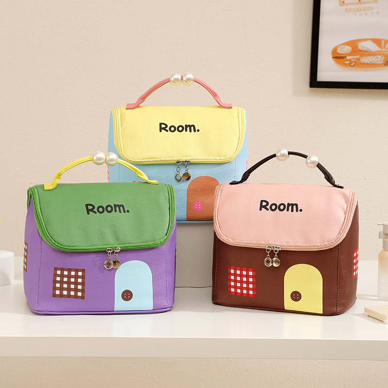 Dopamine House Cosmetic Bag Women's Large Capacity Partition Portable Waterproof Skin Care Travel Portable Storage Bag