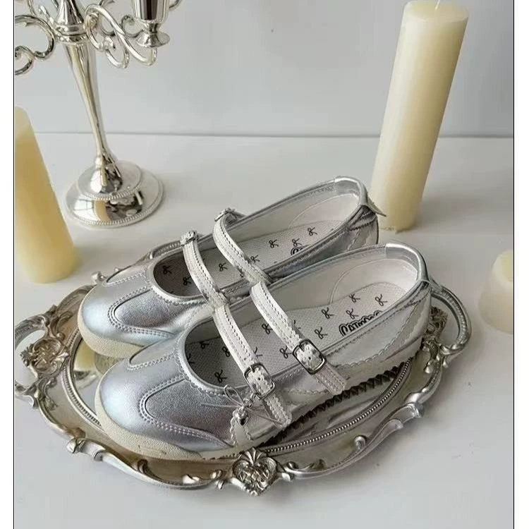 Весна, лето, осень и зима 2025 года. Новые универсальные женские балетки Мэри Джейн с круглым носком, мягкой подошвой и липучкой.