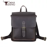Retro backpack (TIDING), genuine leather, one‑shoulder universal style, custom‑made