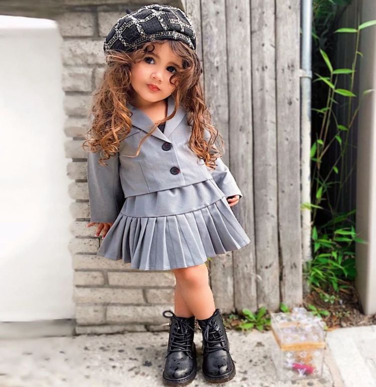 Fashion Solid Color Polyester Girls Clothing Sets display picture 1