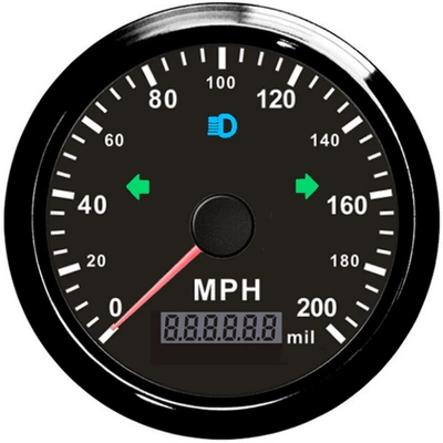 Speedometer Odometer Mph | automobile instrument - black-dial-black-bezel-200mph