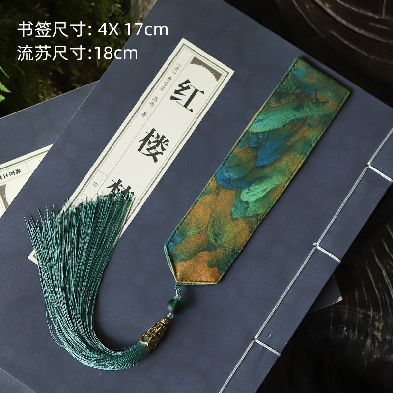 千里江山図手作り布 DIY 材料バッグハンドバッグ竹ハンドルリップ型口ゴールドバッグ未完成品|undefined