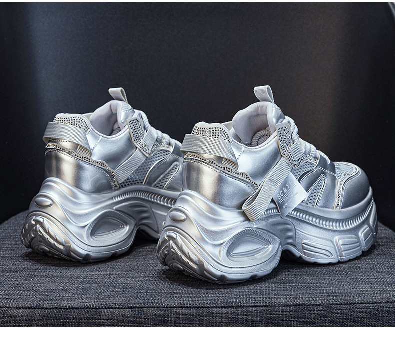 Giày sneaker chunky nữ đế dày độn cao bên trong phong cách thời trang mạng mới hè 2026 — M2831 màu tím, M2831 bạc, M 2831m màu chi tiết 22
