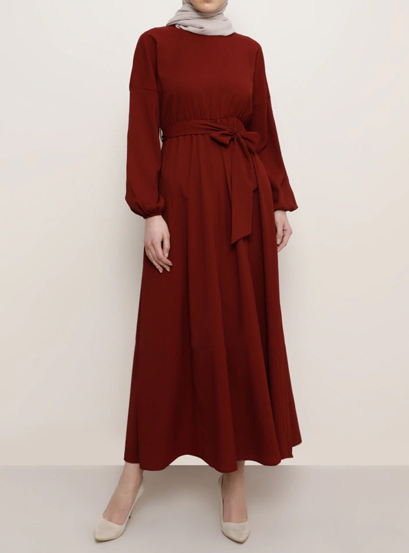 2021 Middle Eastern Women's Bat Sleeve Abaya Long Dress Muslim Arab Clothing Elegant_ecoleips.com
