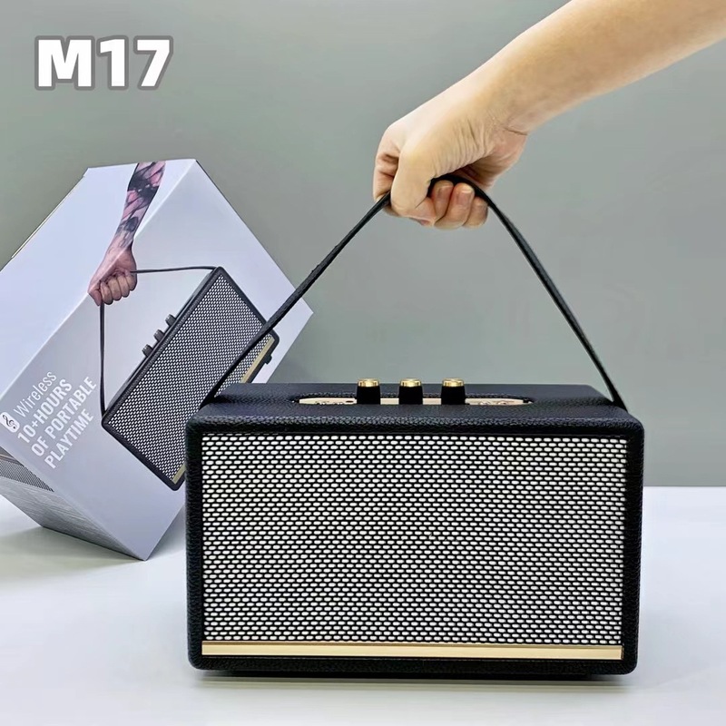跨境热销M17复古木质蓝牙音箱户外大功率低音炮手提便携家用音响|undefined