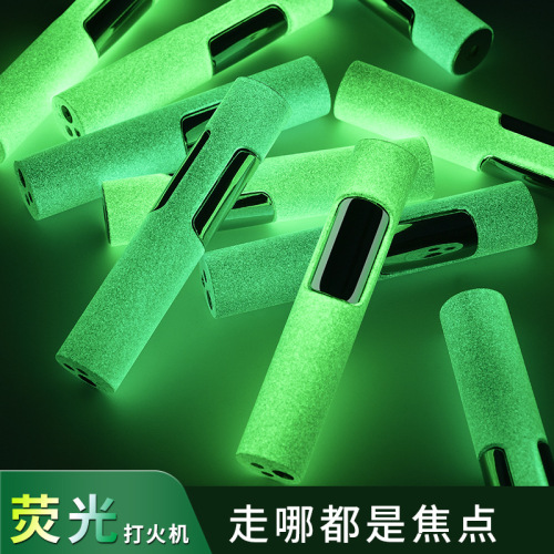Creative Blue Flame Straight Windproof Lighter New Glow-in-the-Dark User-Safe Electronic Gas Lighter for Home Use