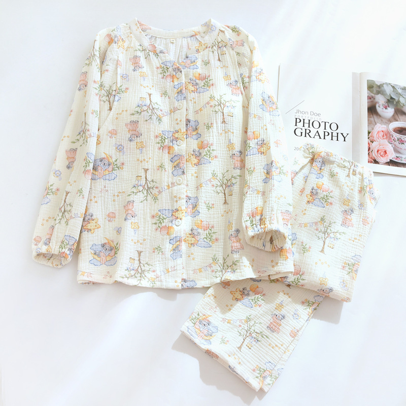 Cotton Double-Layer Gauze Breast Pad Maternity Wear Spring and Summer Thin Postpartum Nursing Maternity Pajamas Maternity Loungewear Cotton Double-Layer Gauze Breast Pad Maternity Wear Spring and Summer Thin Postpartum Nursing Maternity Pajamas Maternity Loungewear