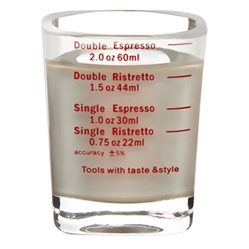 Мерный стакан из утолщенного стекла, 60 мл, мерный стакан с градуировкой, мерный стакан для выпечки, простой квадратный мерный стакан, чашка для эспрессо