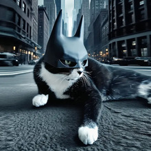 跨境热销新款宠物猫咪小面具可爱蝙蝠侠角色高级动物头罩万圣节