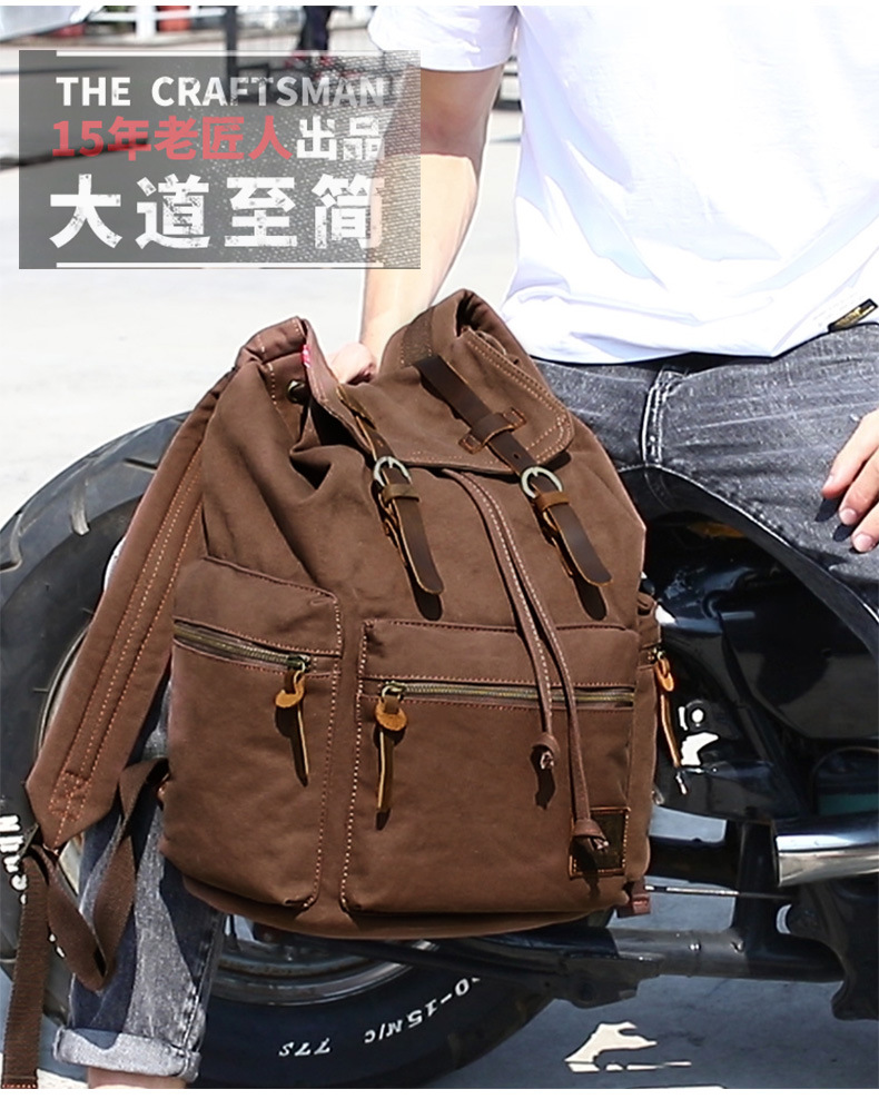 Amazon Best-Selling Vintage Double Shoulder Backpack Men's Laptop Travel Bag Trendy Fashion Unisex Backpack In Stock