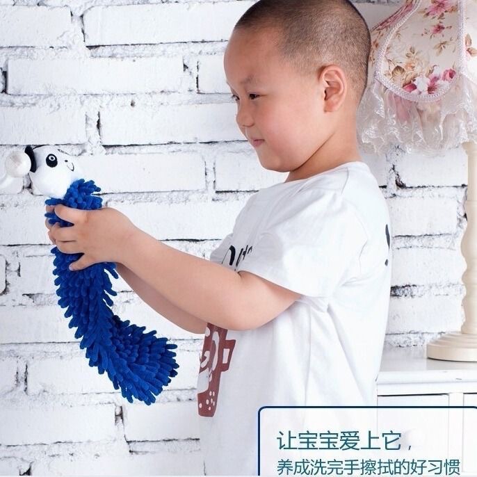 Children's Cartoon Chenille Hand Towel, Hanging Coral Fleece Thick Absorbent Hand Wipe Cloth, Handkerchief