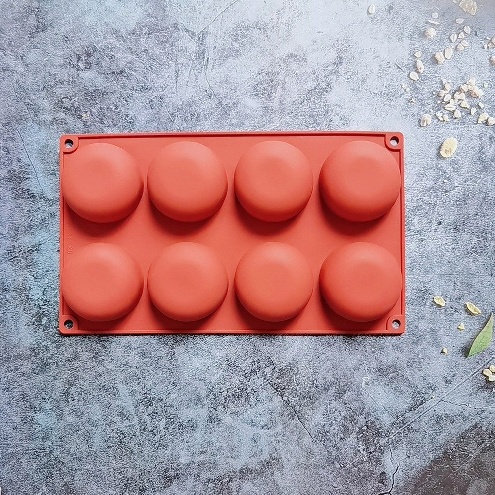 Silicone 8 con fondo plano semicircular 129 pastel chocolate molde de silicona postre pastel decoración cocina molde de horneado