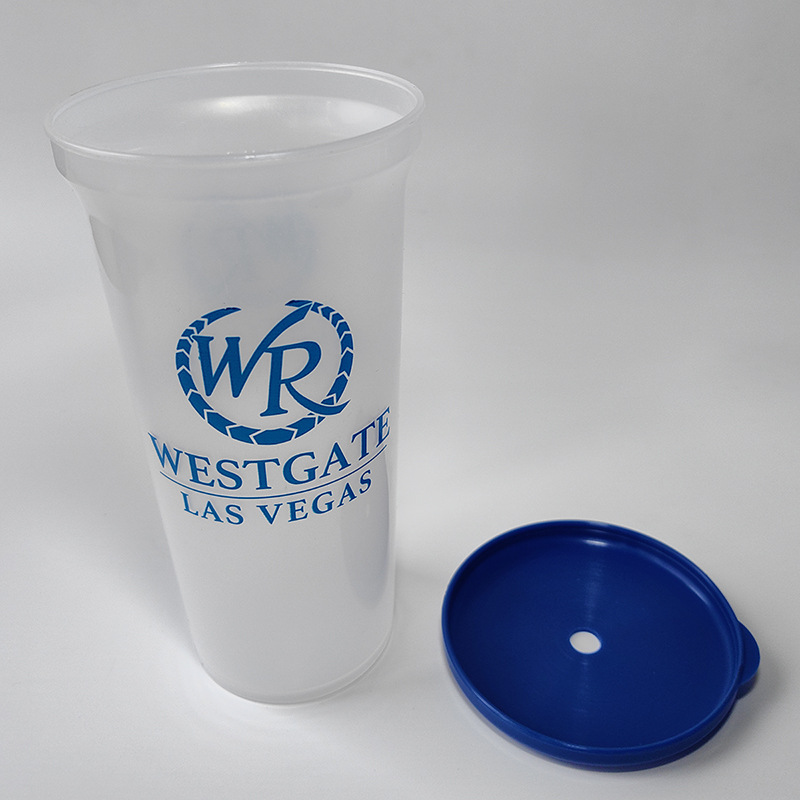 Taza de paja de 32oz de venta directa Taza creativa publicitaria Taza de té con leche Regalo promocional Taza de plástico de 900ML Taza de PP con logotipo