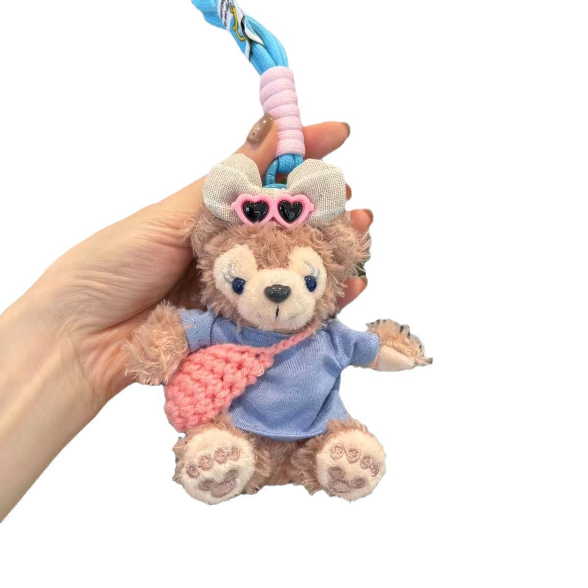 Nuevo Duffy oso llavero de automóvil lindo caricatura muñeca de peluche bolsos colgantes chicas pareja muñeca colgantes