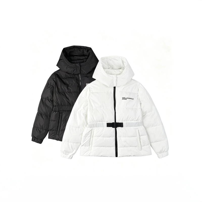 2026 Women's Black Down Jacket with Detachable Hood, Waist-Cinching, Warm, Casual, Versatile, Cross-Border, In Stock 2026 Women's Black Down Jacket with Detachable Hood, Waist-Cinching, Warm, Casual, Versatile, Cross-Border, In Stock