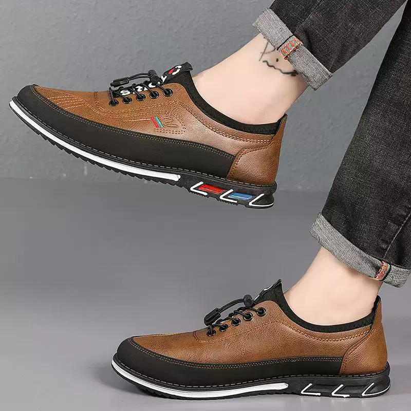 2025春季新款男鞋男士软皮软面皮鞋日常百搭休闲鞋男套脚单鞋批发