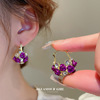 Fashionable design advanced earrings, flowered, light luxury style, high-quality style