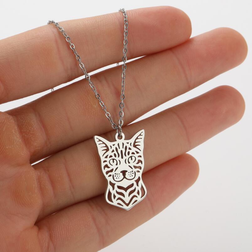 1 Piece Fashion Cat Titanium Steel Pendant Necklace_colorza_4