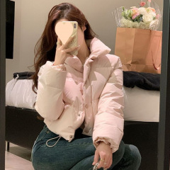 Nuts and high waist cotton jacket for women's winter clothes new small stand collar short versatile slim bread suit