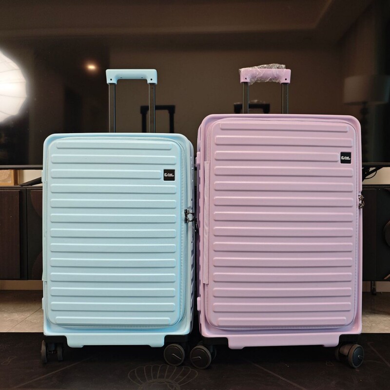 High-Quality Trolley Suitcase with Brake Wheels, Universal Wheels, Travel Suitcase, 20inch Men's and Women's Leather Suitcases, Expandable Zipper Luggage