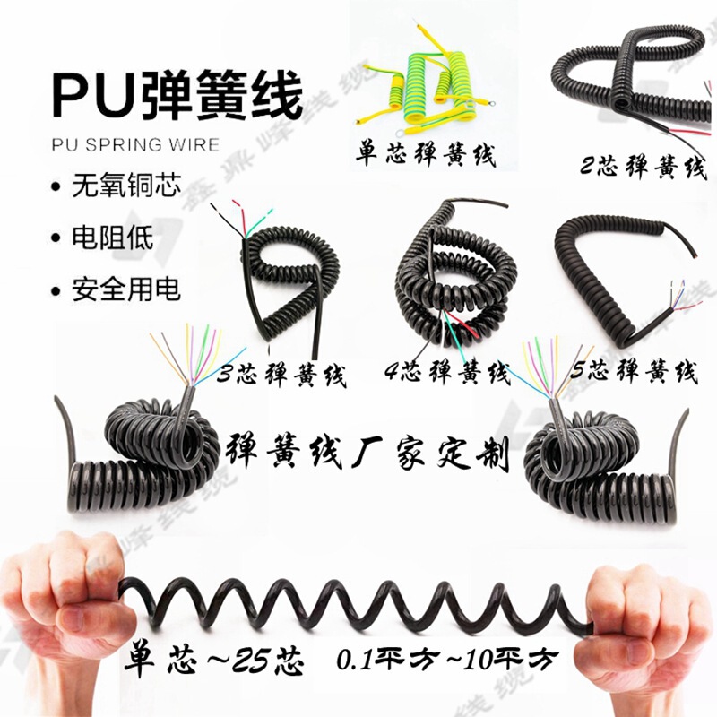 Spring wire flexible elastic spiral wire single core 2 core 3 core 4 core 5 core 6 core -25 core spring wire spot sample Spring wire flexible elastic spiral wire single core 2 core 3 core 4 core 5 core 6 core -25 core spring wire spot sample