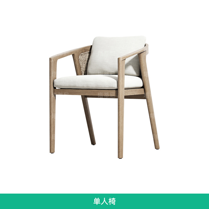Conjunto de mesa y sillas de teca para terraza, patio, solarium, jardín, sillas de ratán resistentes al agua y al sol para exteriores.