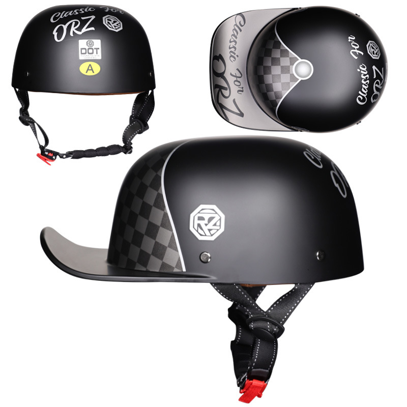 Casco de Béisbol Personalizado Estilo Gangster Retro, Casco Eléctrico para Scooter, Medio Casco, Casco de Scooter, Casco con Visera