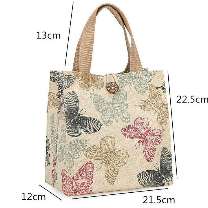Bolsa de lona japonesa, bolsa de almuerzo, bolsa de almuerzo, bolsa de mamá, bolsa de almuerzo, bolsa de almuerzo para niñas, bolsa de oficina de viaje de moda