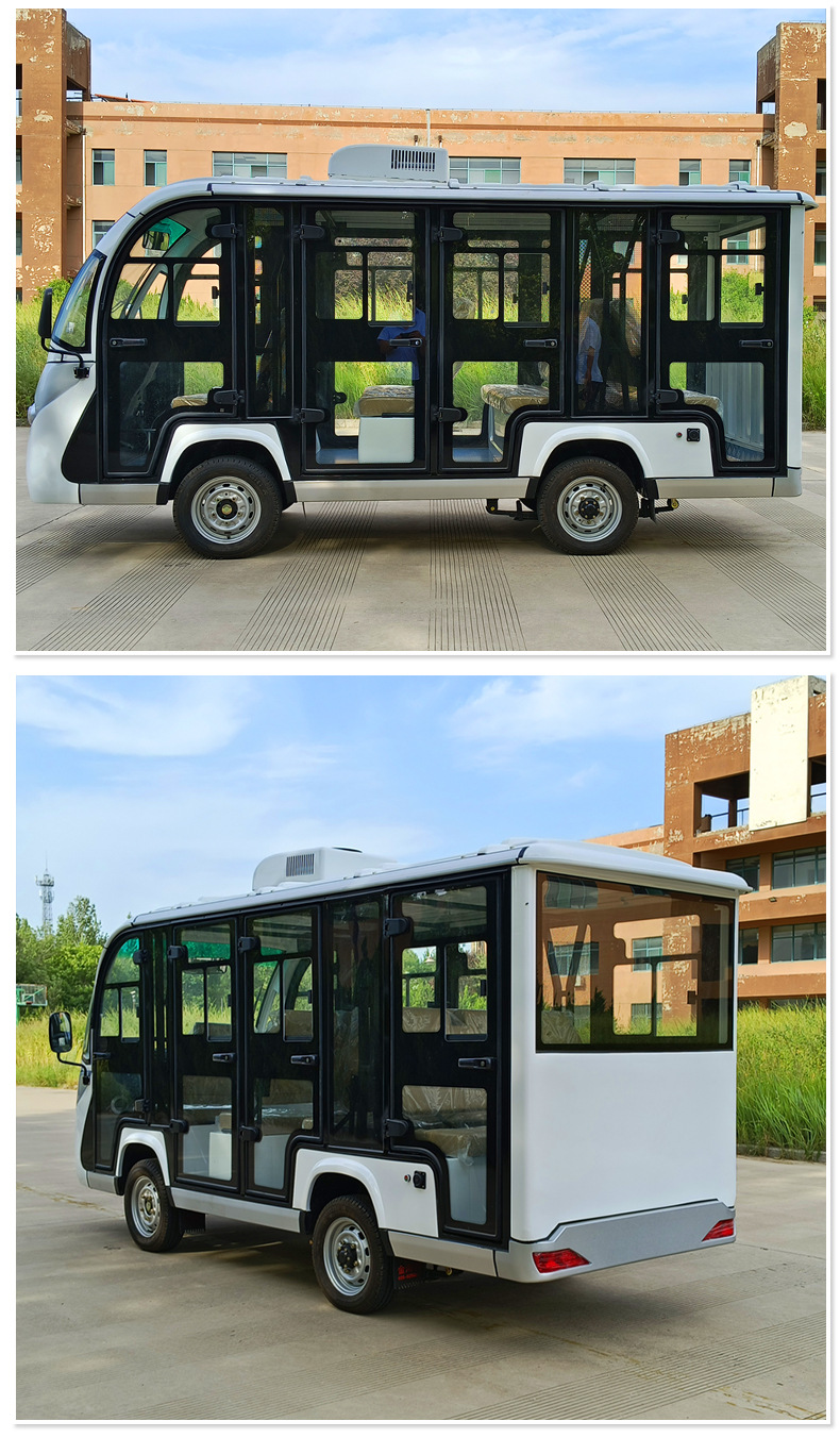 Sightseeing Car, Electric Vehicle for Tourist Areas, 11-Seater Fully Enclosed Air-Conditioned Tour Bus, Shuttle Bus for Guesthouses and Factories, Direct Sales from the Manufacturer