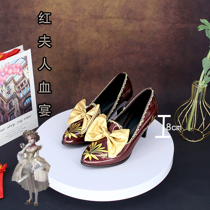 Кожаные туфли на высоком каблуке для косплея, девушка-лоли, актриса аниме, красные, пятая личность, банкет, кросс-бордер