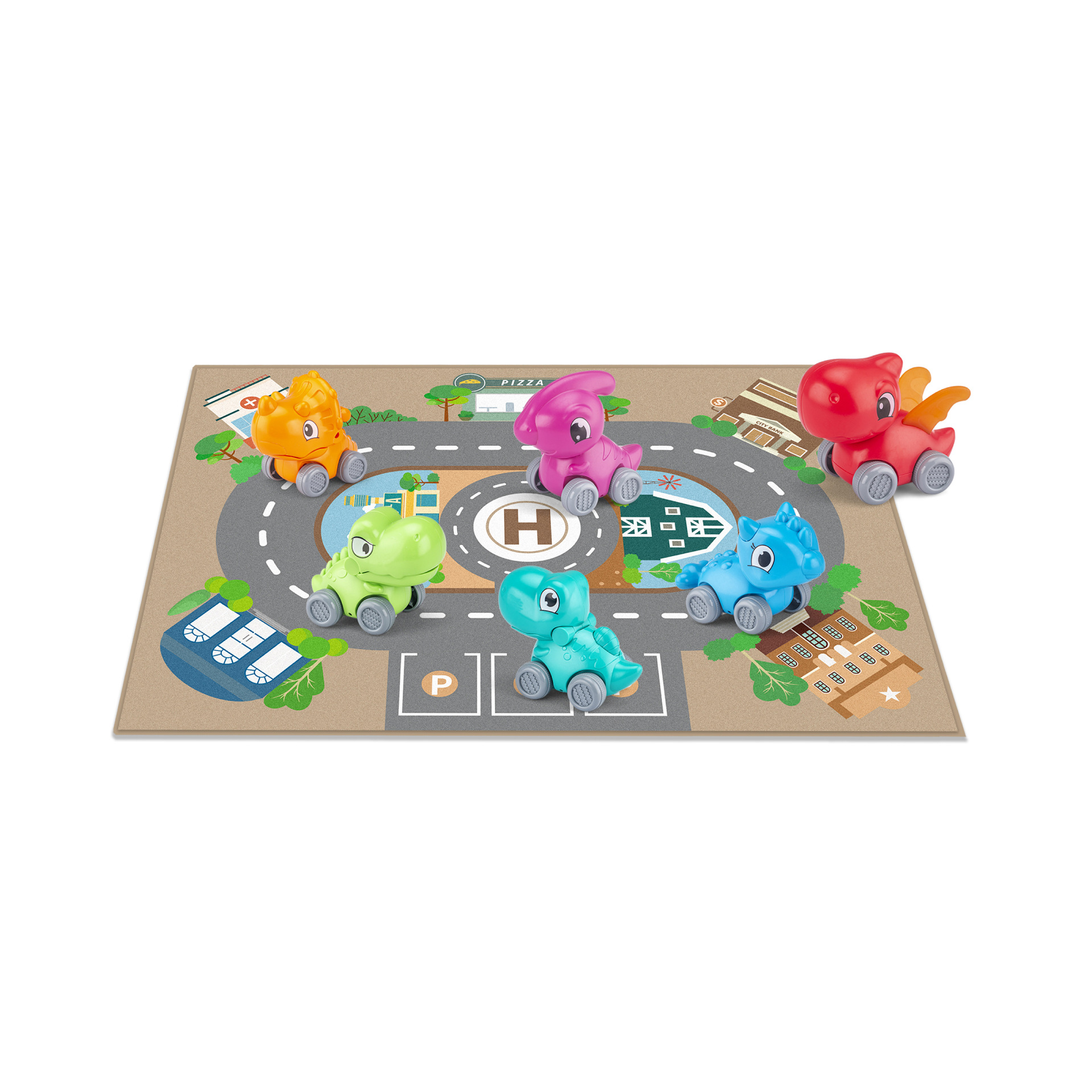 卡通小汽车创意儿童玩具车回力惯性发条婴儿车礼盒套装6只装男孩