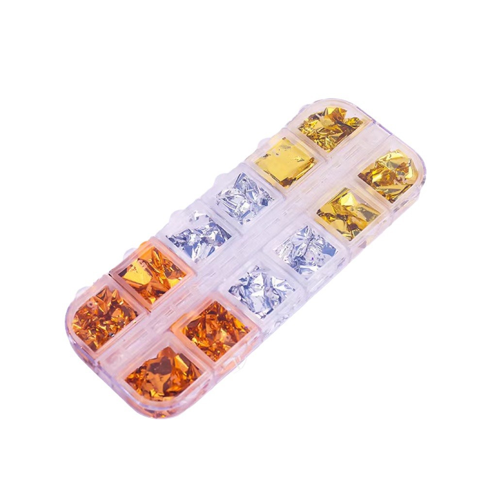 Papel de hoja de oro accesorios de uñas Internet celebridad todo partido lentejuelas de uñas brillo hoja de oro hoja de plata hoja de estaño fragmento decoración de uñas