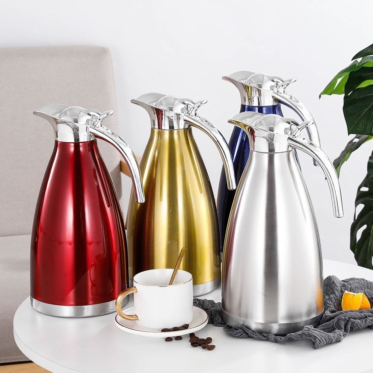 304 Stainless Steel Double Layer Vacuum Thermos Large Capacity European Style Coffee Pot Household Hot Water Bottle Cold Water Bottle Gift 304 Stainless Steel Double Layer Vacuum Thermos Large Capacity European Style Coffee Pot Household Hot Water Bottle Cold Water Bottle Gift