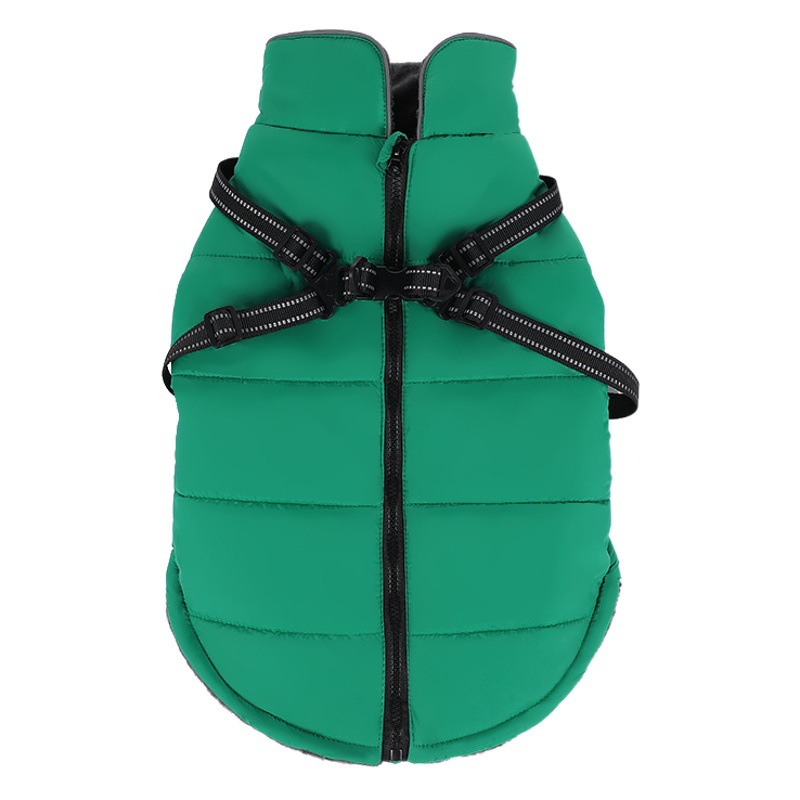 Nuevo Otoño e Invierno perro mascota ropa de algodón acolchado cálido reflectante correa de tracción ropa acolchada de algodón engrosada ropa de perro chaleco