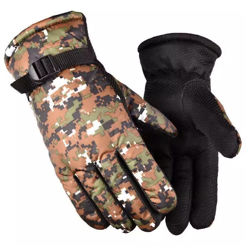 Guantes para hombres de invierno para montar al aire libre con guantes de piel de pantalla táctil caliente para automóviles eléctricos a prueba de viento a prueba de agua
