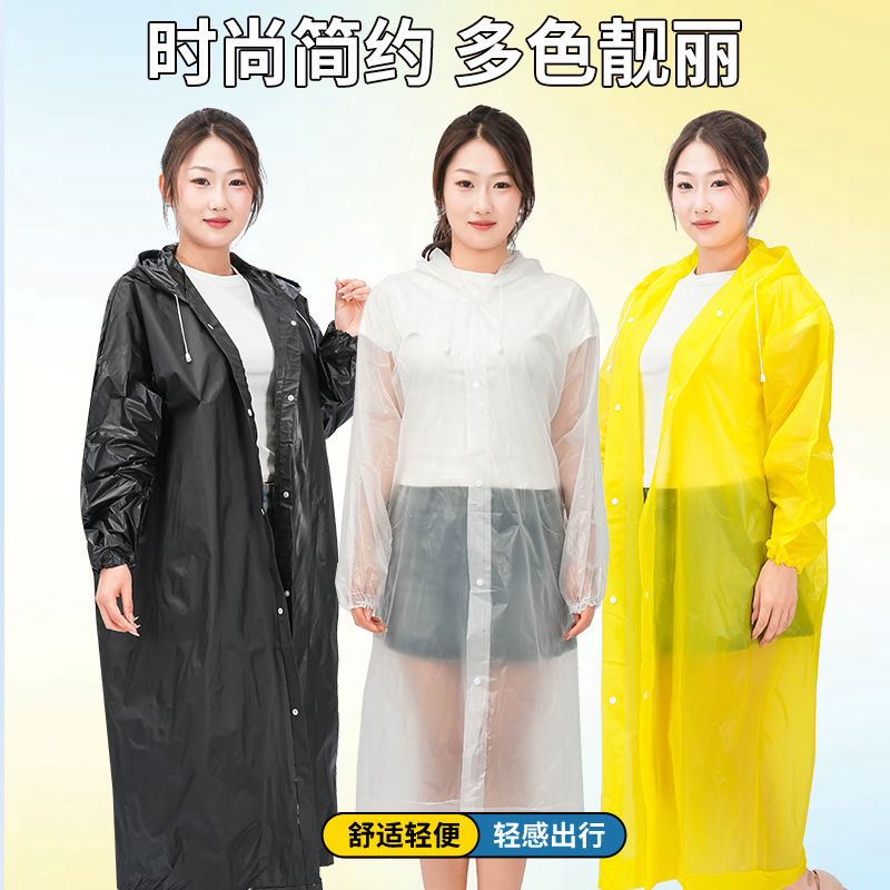 Capa de lluvia EVA de moda para adultos refuerza la cuerda de dibujo fuerte y grueso para alargar la protección del cuerpo completo impermeable image 3