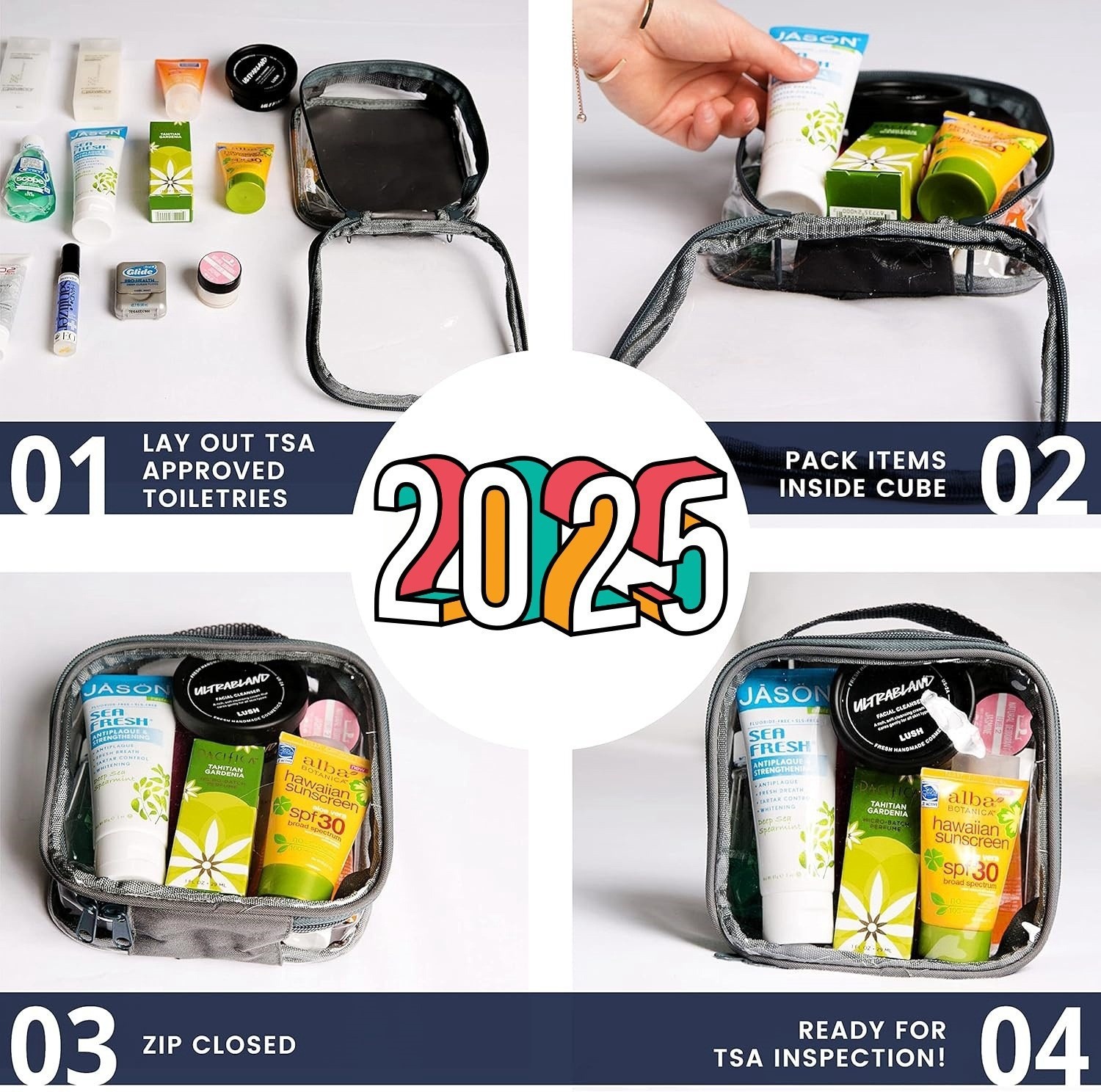 Bolsa de lavado portátil de viaje de Amazon Bolsa de cosméticos impermeable de PVC multifuncional Bolsa de almacenamiento de herramientas de belleza de gran capacidad